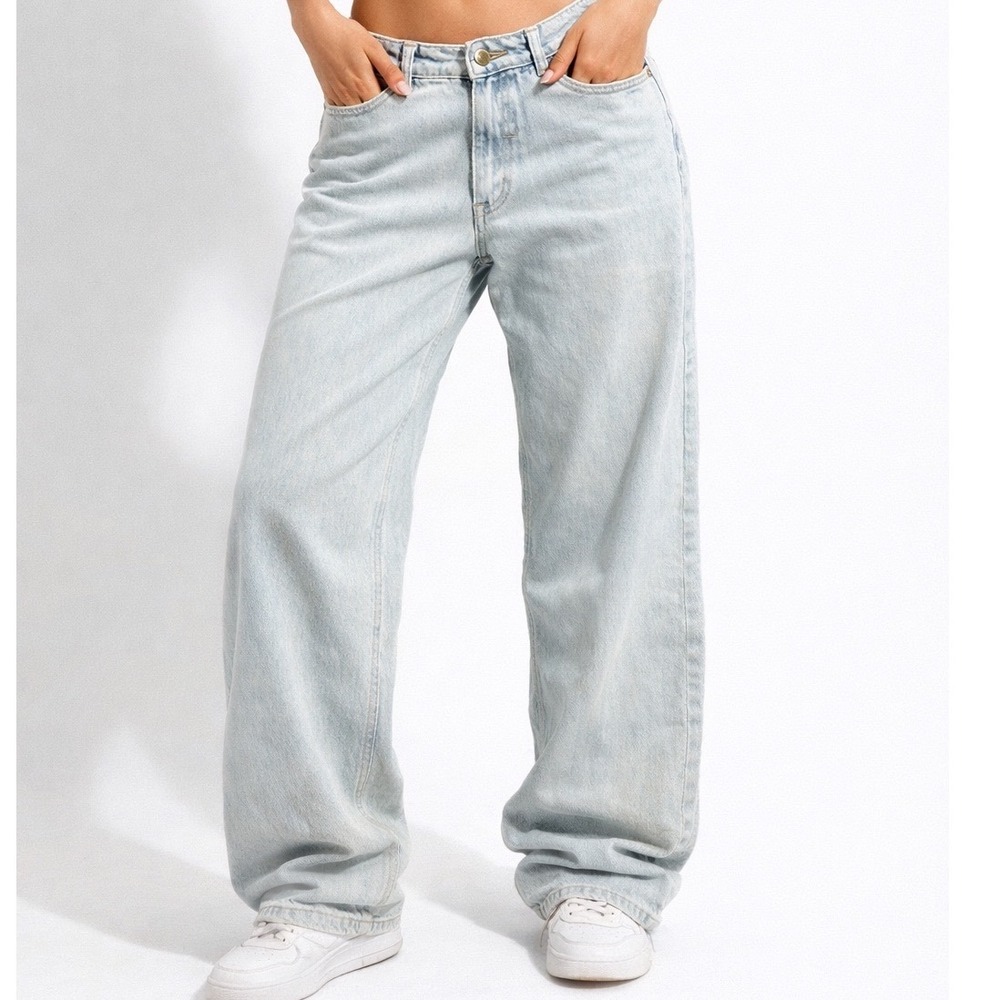 NWT Thrills Billie Low Jean Dirty Fade Light Wash Wide Leg Organic Cotton